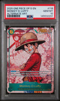 2025 One Piece OP-13 Monkey D Luffy SEC ALT ART PSA 10